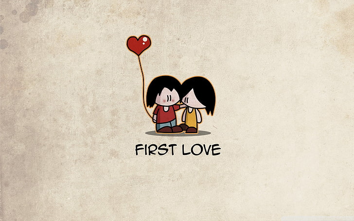 boy and girl with red balloon illustration, love, couple, lovers, HD wallpaper