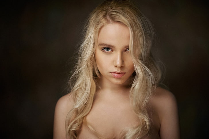 Maria Popova, women, blonde, face, portrait, model, beautiful woman, HD wallpaper
