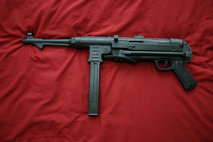 black sub machine gun toy, weapons, war, the gun, world, Second, HD wallpaper