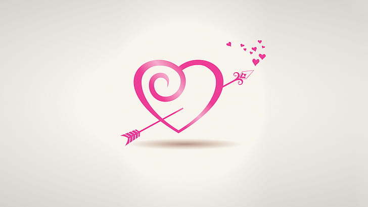 Valentine's Day, heart, digital art, simple background, arrows, HD wallpaper