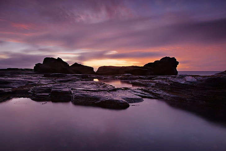 seashore scenery during sunset, Dreamtime, Avalon  AUSTRALIA, HD wallpaper