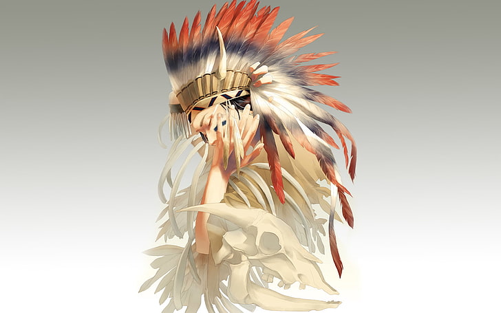 HD wallpaper: native American headdress clip art, feathers, skeleton, guy,  Indian | Wallpaper Flare