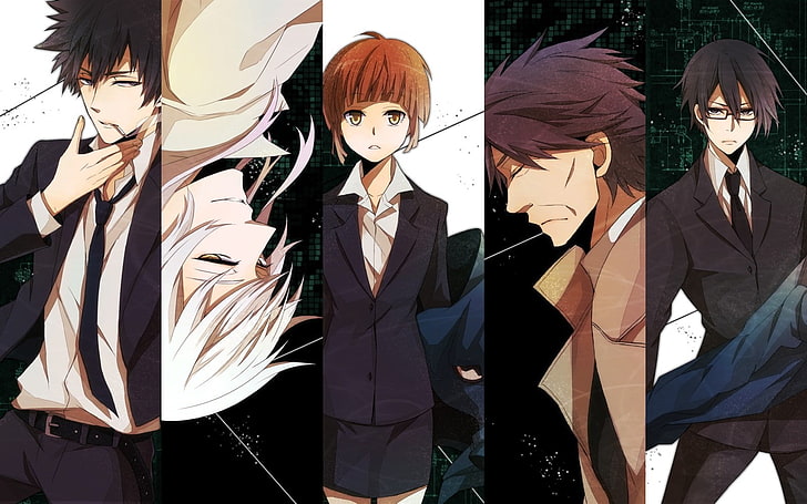 Psycho-Pass, Tsunemori Akane, Shinya Kogami, disguise, mask, HD wallpaper