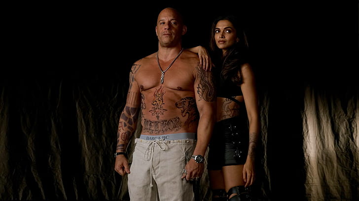xXx: Return of Xander Cage, tattoo, movies, Vin Diesel, Deepika Padukone, HD wallpaper