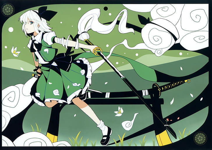 Anime Girls, Touhou, Sword, Young, 4660x3294, HD wallpaper