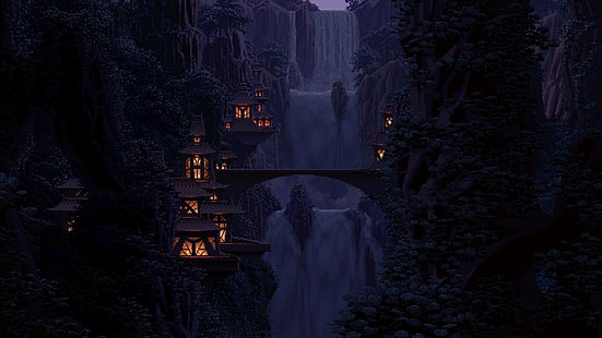 1920x1080 px bridge digital art fantasy Art Pixel
Art waterfall Anime Gundam Seed HD Art HD wallpaper
