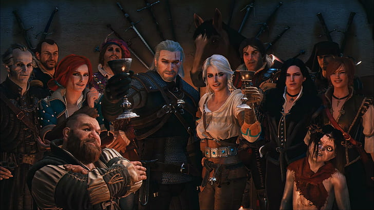 Ciri, Cirilla, Geralt Of Rivia, Jaskier, Lambert, The Witcher