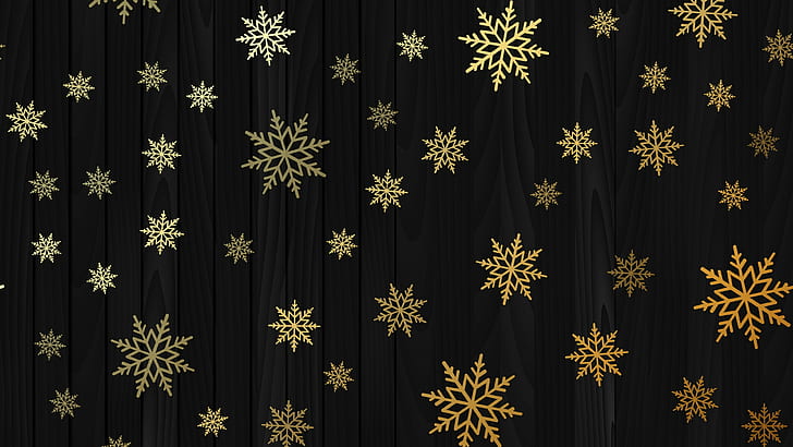 snowflake, gold, pattern, design, christmas, snowflakes, decor, HD wallpaper