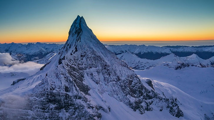 alps, glacier, mount aspiring national park, new zealand, tititea, HD wallpaper