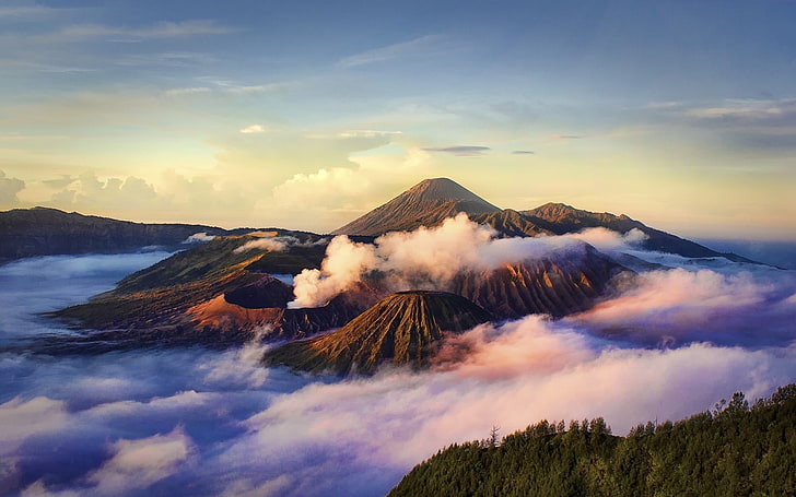 Volcanoes, Mount Bromo, Cloud, Indonesia, Java (Indonesia), HD wallpaper