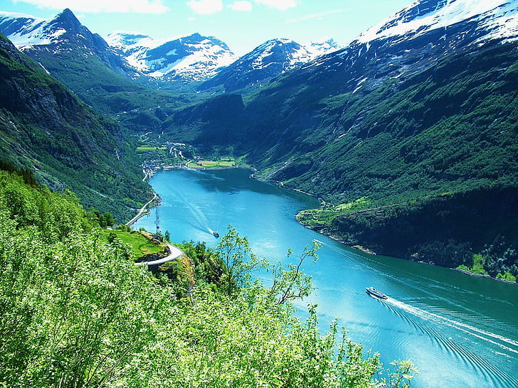 Norway Geiranger, landscape, mountains, nature, beautiful, water