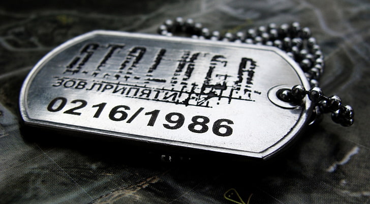 Stalker Call Of Pripyat, silver Stalker dog tag pendant necklace