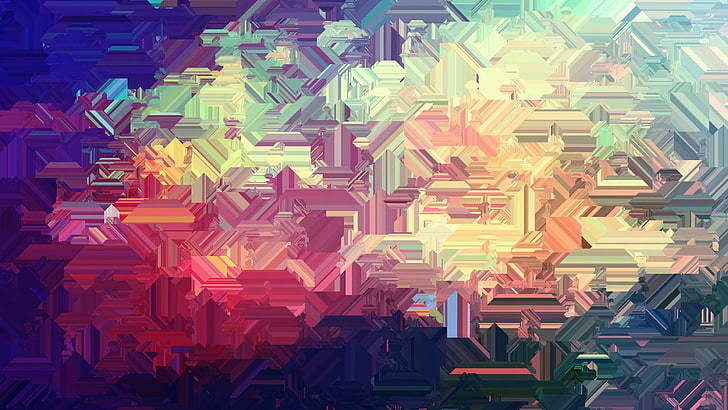 multicolored digital wallpaper, abstract, digital art, warm colors