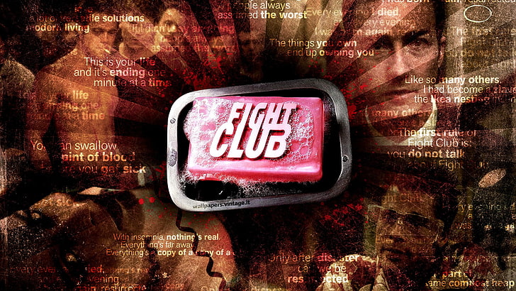 Fight Club, Edward Norton, Brad Pitt, quote, text, western script