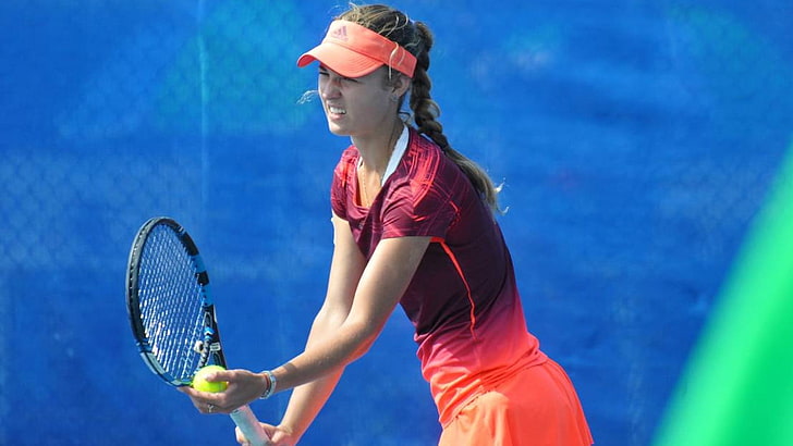 Anna Kalinskaya, tennis, women, sport, one person, racket, tennis racket