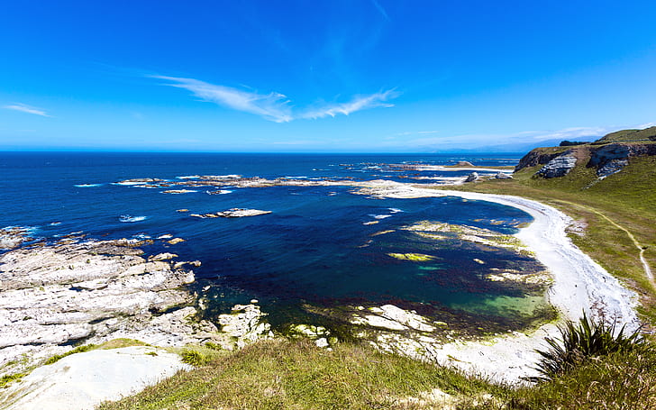 Kaikoura Coastline, blue, landscape, nature, newzealand, ocean, HD wallpaper
