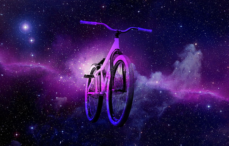 mountain bikes, Dartmoor Bikes, galaxy, night, purple, star - space