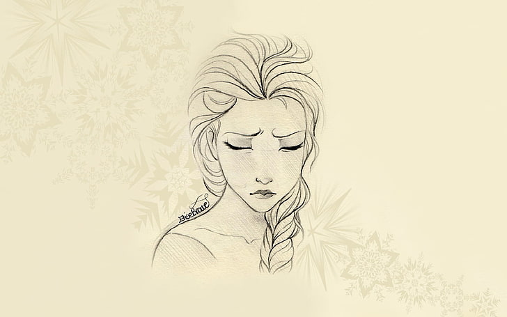 Disney Frozen Elsa artwork, drawing, Princess Elsa, Frozen (movie), HD wallpaper