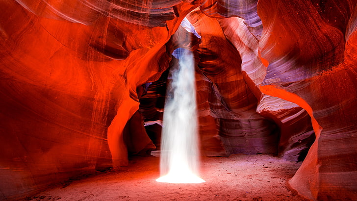 red, orange, light, geological phenomenon, formation, antelope canyon, HD wallpaper