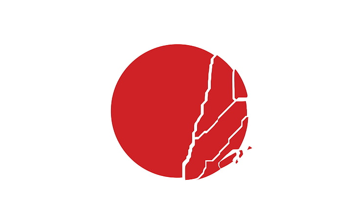 japan flag, white background, simple background, red, studio shot, HD wallpaper