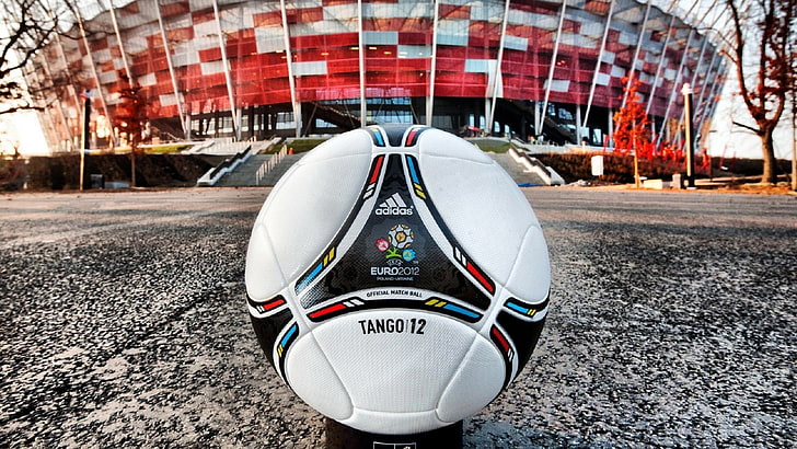 white and multicolored soccer ball, EURO 2012, Poland, Ukraine, HD wallpaper