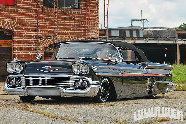 1958, chevrolet, convertible, custom, gangsta, hot, impala, HD wallpaper