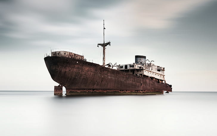 landscape, ship, Ghost, HD wallpaper