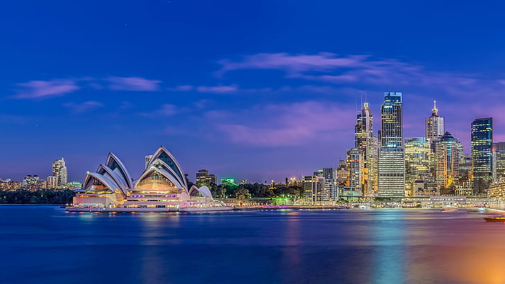 cityscape, sydney, landmark, reflection, skyline, australia