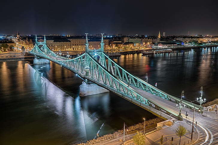 night, photo, Budapest, liberty bridge