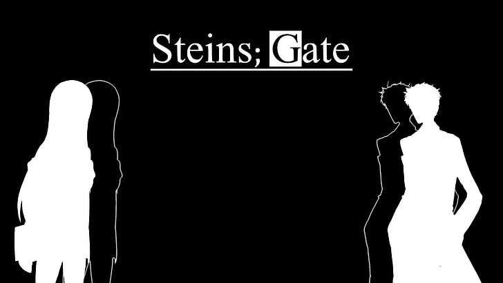 black and white text print, anime, Steins;Gate, Okabe Rintarou, HD wallpaper