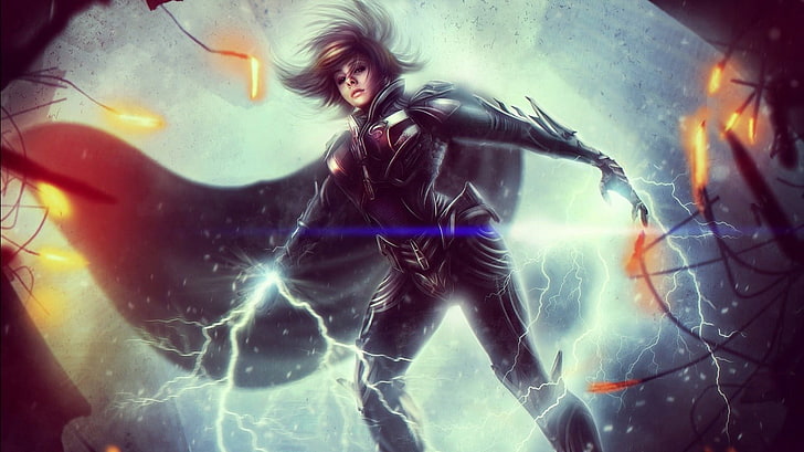 Storm illustration, DC Universe Online, video games, young adult, HD wallpaper
