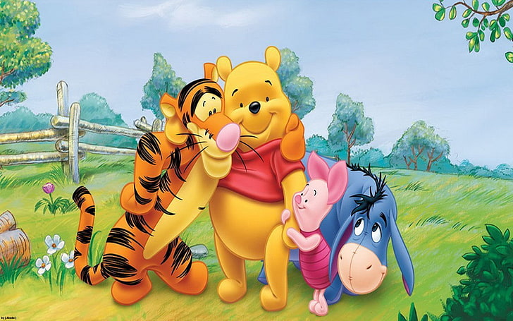 Winnie the Pooh and friends clip art, TV Show, HD wallpaper