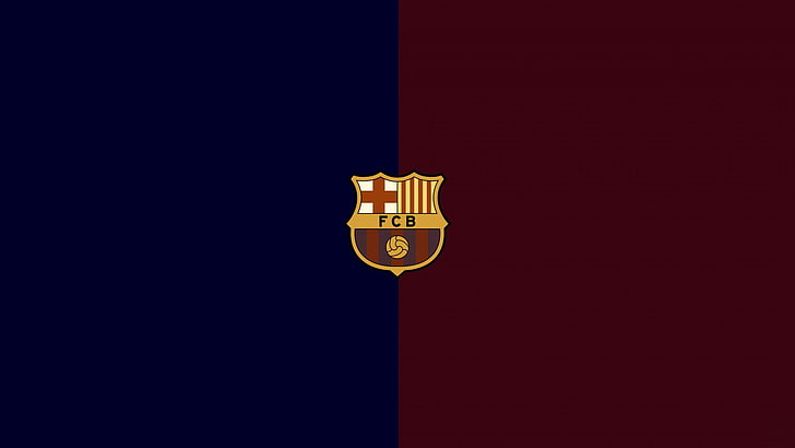 FCB logo, football, club, emblem, Spain, Barcelona, copy space, HD wallpaper