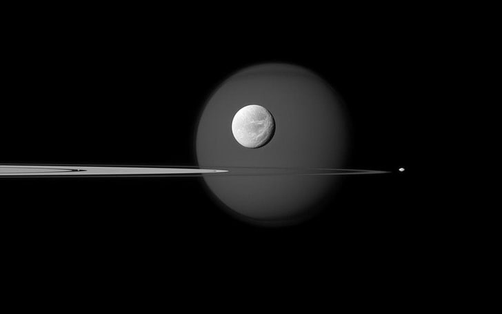 solar system, space, NASA, Titan (moon), Pandora (moon), dione (moon), HD wallpaper
