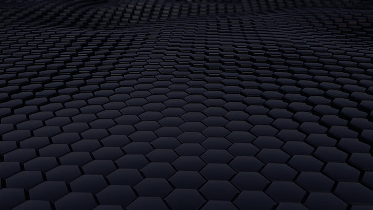 Black Honeycomb Pattern HD, digital/artwork