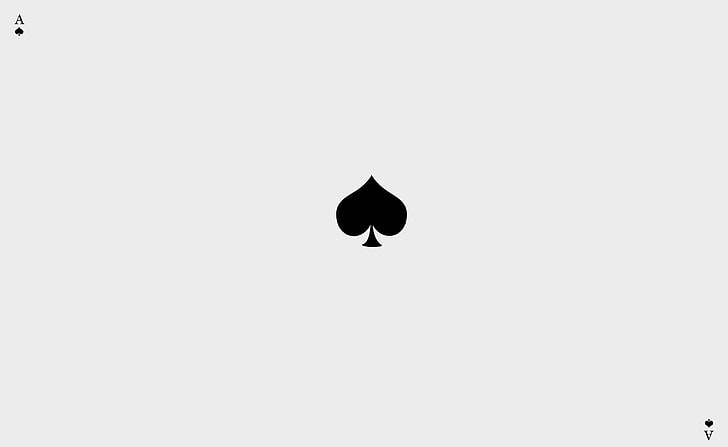 The Ace, ace of spade playing card, Black and White, ace of spades, HD wallpaper
