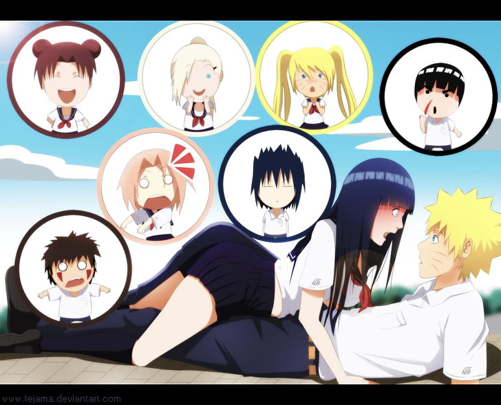 Uzumaki Naruto and Hyuuga Hinata illustration, Naruto movie scenes, HD wallpaper