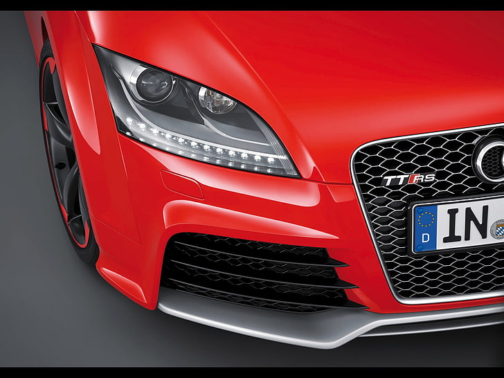 Audi TT, red, motor vehicle, land vehicle, car, mode of transportation
