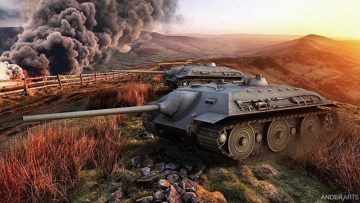 World of tanks e-25, black and gray military tank, WoT, е-25 HD wallpaper