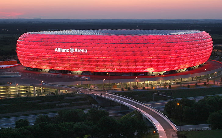 Allianz Arena, munich, germany, stadium, night, architecture, HD wallpaper
