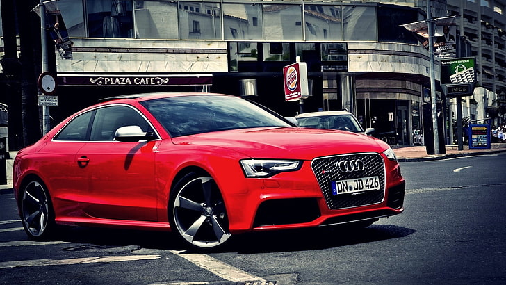 red Audi coupe, Audi RS5, car, transportation, mode of transportation, HD wallpaper