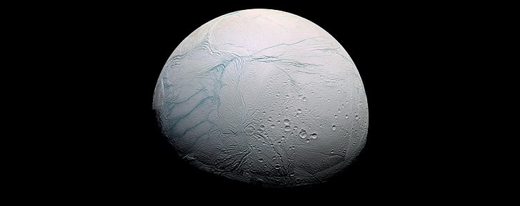 Enceladus, moon, Space, black background, studio shot, no people, HD wallpaper