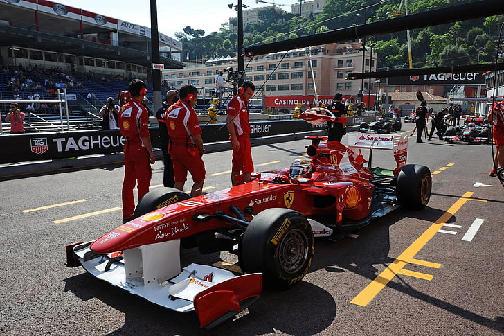 Ferrari F2007 Formula 1 car, formula-1, race, italia, fernando alonso, HD wallpaper