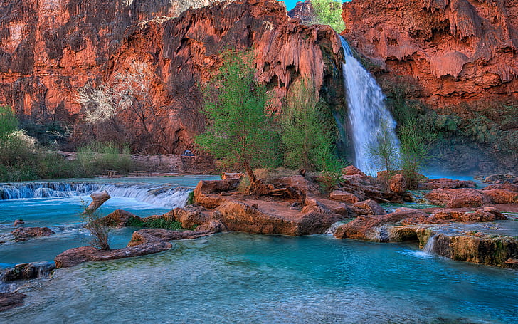 Havasu Falls, Arizona,usa Desktop Wallpaper Backgrounds, HD wallpaper