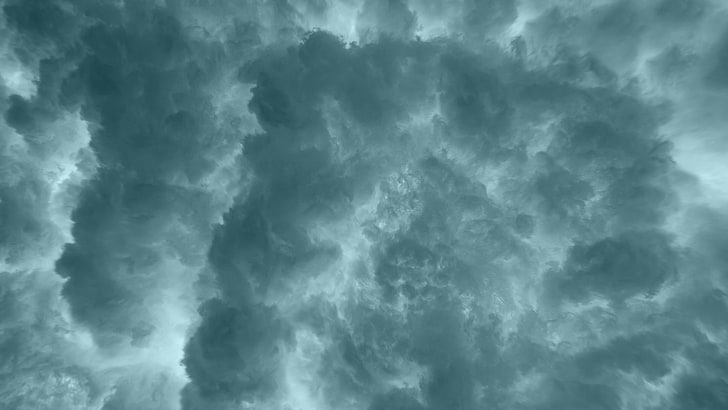 cumulus clouds, water, underwater, texture, cloud - sky, dramatic sky, HD wallpaper