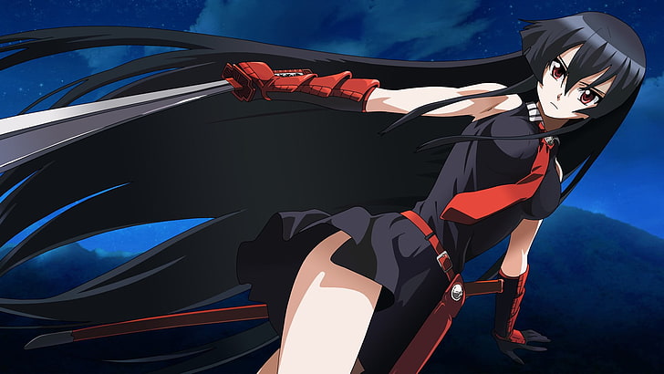 Anime, Akame ga Kill!, Akame (Akame Ga Kill!), Belt, Black Dress, HD wallpaper