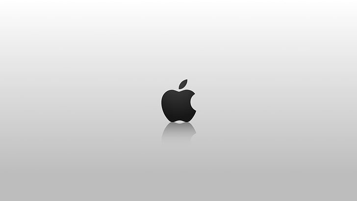 HD wallpaper: apple, logo, copy space, no people, indoors, white background  | Wallpaper Flare