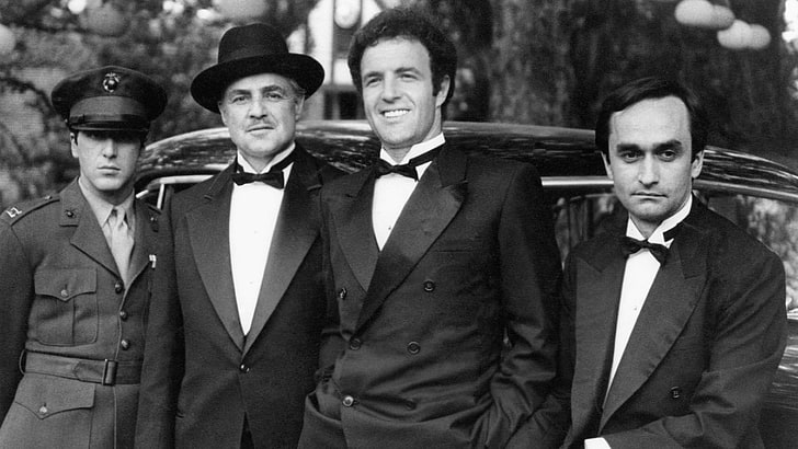 grayscale of men, movies, actor, legends, The Godfather, Vito Corleone, HD wallpaper