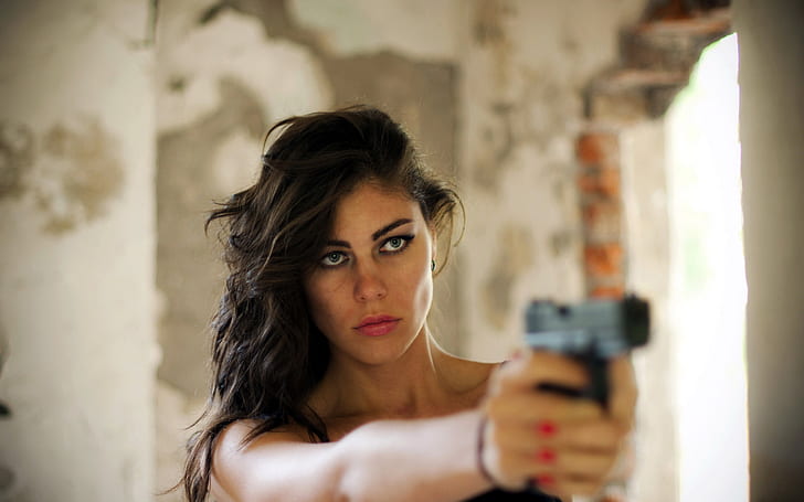 Pokerface Girl with Gun, hot babes and girls
