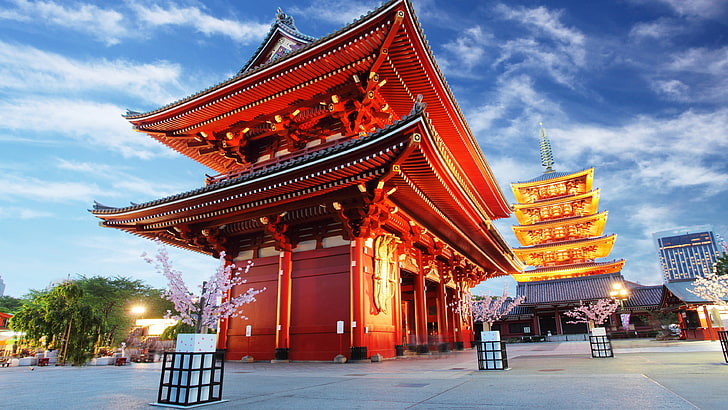 buddhist temple, landmark, japanese architecture, building, HD wallpaper